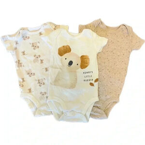 3 PACK Carter’s 0-3M koala bear short sleeve Onesies